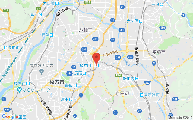 京田辺の保険相談窓口のマップ